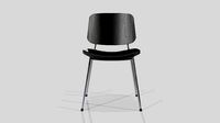 Soborg Metal Base-Model 3061-black lacquered and chrome