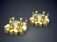 Vintage Feminine Diamond Earrings 1029 | 3D