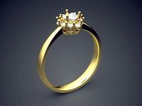 Wedding Ring With Diamonds 1057 | 3D