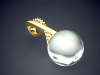 Lovely Extraordinary Elegant Pearl Pendant for Women 1065 | 3D