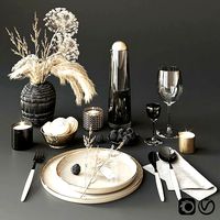 Tableware with heracleum