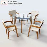 CB2 Brace Dining Table with Austin Chair