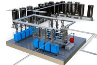 Industrial boiler room