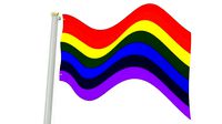 Gay flag on a pole