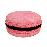 Pink macaroon with chocolate cream