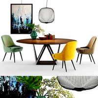 Walter Knoll Tobu Table and 375 Chair