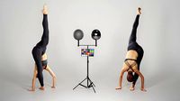 Beautiful woman practising gymnastics 152