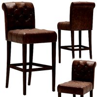 Restoration Hardware Bennett Roll-Back Leather Stool