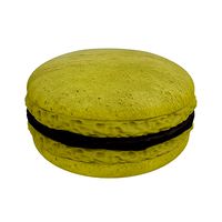 Green macaroon with chocolate cream