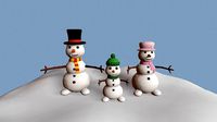 Cartoon Snowmen family