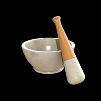 Apothecary Mortar and Pestle white marble