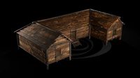 AAA Wooden Enterable Medieval Primal Thatched Cottage Hut 04 R