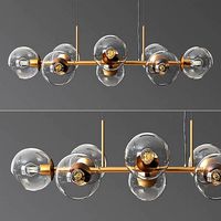 8 Light Staggered Glass Chandelier
