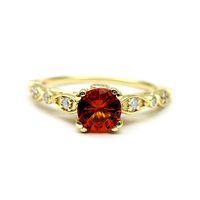 man made 14K gold citrine engagement ring | 3D