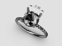 ring soliter diamonds pedant gold | 3D