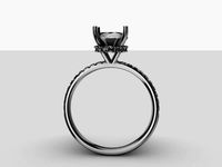 ring soliter diamonds pedant gold | 3D