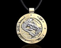 Porthole with jumper fish pendant | 3D