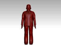 funny man in a hat suit slippers | 3D