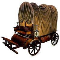 Wooden covered cart 3d model