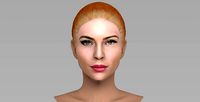 Beautiful redhead woman bust for full color 3D printing TYPE 6 | 3D