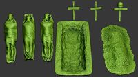 American soldier ww2 Tombs and Corpses A11 | 3D