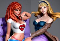 Mary Jane and Gwen Stacy 3D print model | 3D