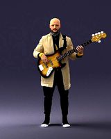 Musician bass guitar player 0118-2