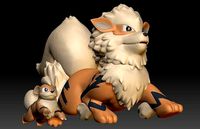Pokemon Growlithe and Arcanine | 3D