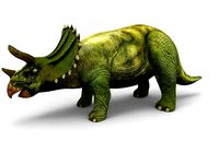 Green Triceratops Rigged 3D Model