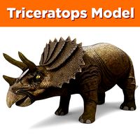 Realistic Triceratops Rigged  3D Model