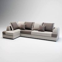 08 - Kina - Beige Fabric Corner Sofa