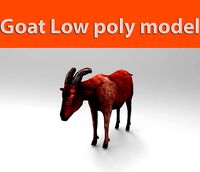 3D Red Goat low poly Model