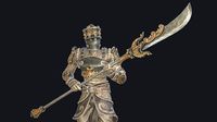 Fantasy knight with halberd