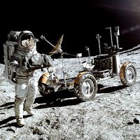 Rover Apollo Lunar Space on the Moon Ground Surface Mars