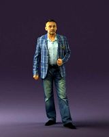 Man in jeans blue white jacket 0559  3D Print Ready | 3D