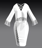 Tassle Top and Skirt Vintage cloth set Marvelous designer