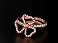 Ring flower with diamonds 563 | 3D