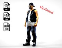 N3 Outlaw Biker Standing | 3D