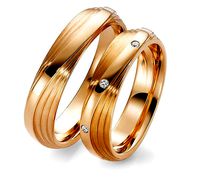 Wedding Ring Band Set with Diamonds 2604 | 3D