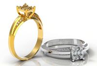 M 1299006 Baguette ring | 3D