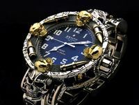 Exclusive clock with skeletons in prison | 3D