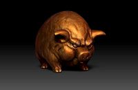 Angry Boar sculpture -3d print model- swine-boar-piggy bank -pig | 3D
