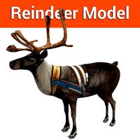 Reindeer model Game ready low poly 3D