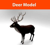 3D Black Deer low poly