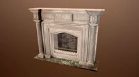 3D Antique fireplace - PBR Game Ready