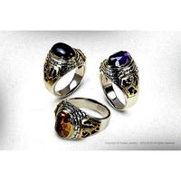 ancient ring with cabochons  | 3D