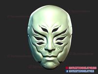 Japanese Kitsune Ghost Mask - Samurai Oni Halloween Costume | 3D