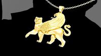 COAT ARMS CITY SAMARKAND Pendant Jewelry Gold | 3D