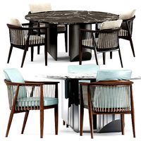 VIOLA CHAIR by Poltrona Frau and WEDGE Table by Minotti