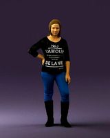 Woman in black shirt de la vie 0540 3D Print Ready | 3D